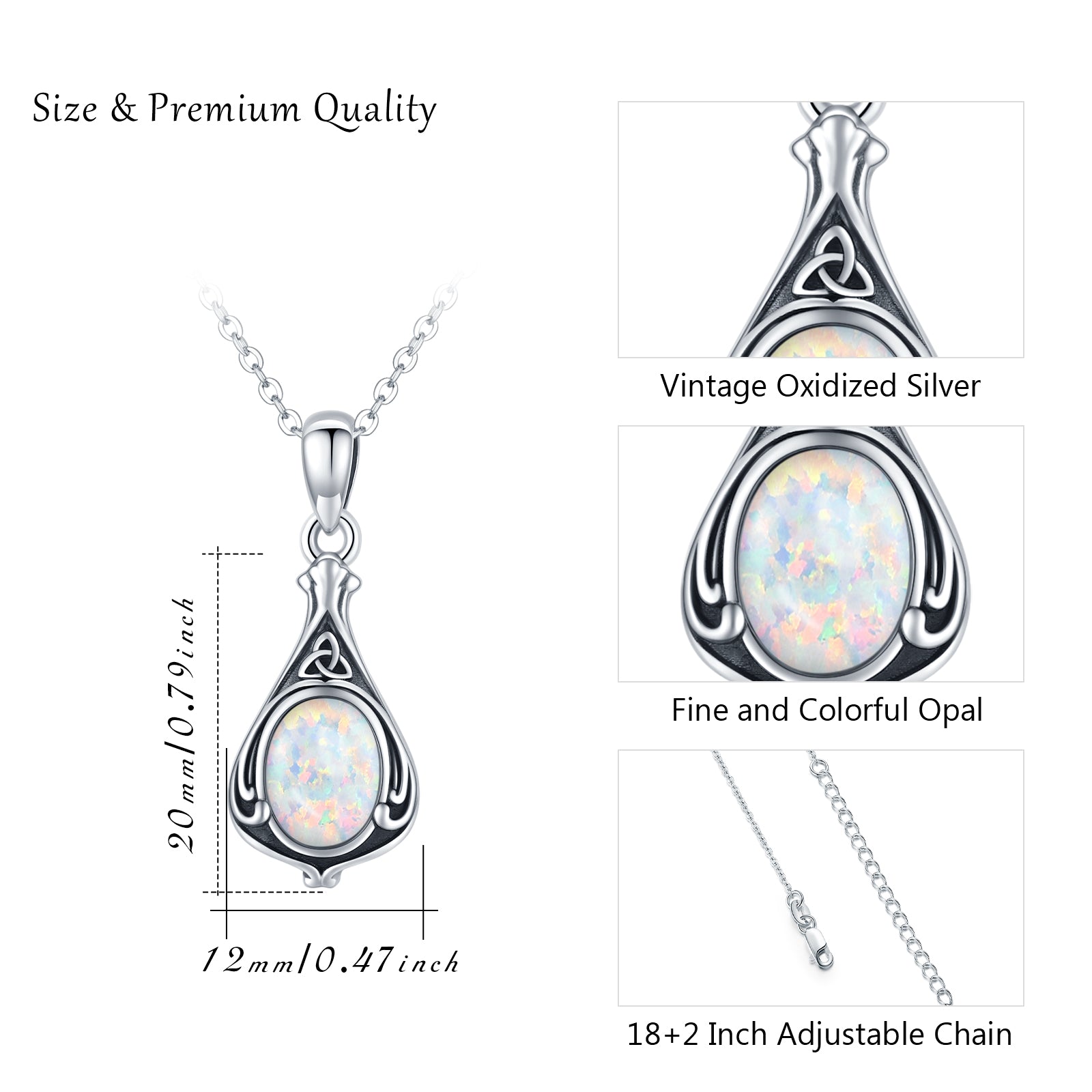 Opal Urn Necklace 925 Sterling Silver Teardrop Urn for Ashes Pendant Necklaces with 18+2'' Chain Embedded Opal Memorial Jewelry Gift for Women Girls Daughter Grandma Grandpa Dog Cat