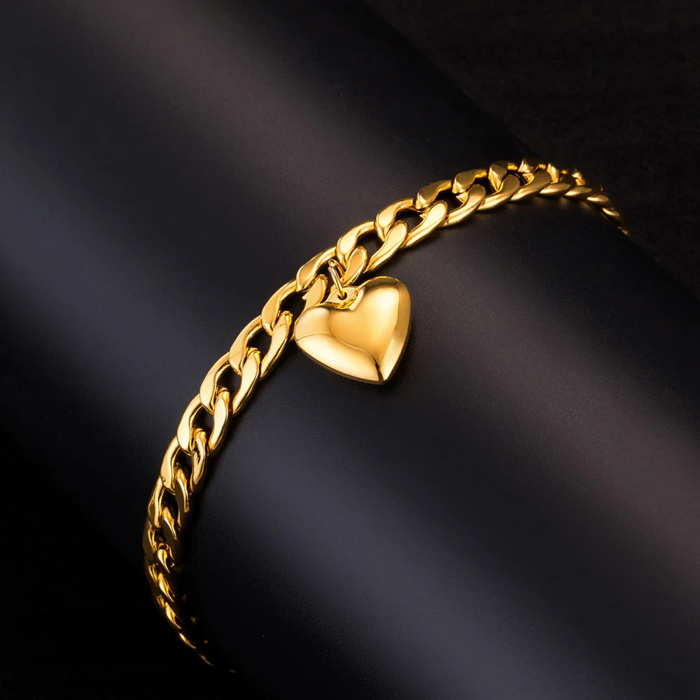 Anklet for Women Gold Color Stainless Steel Cuban Link Ankle Bracelets Summer 2022 Fashion Leg Chain Beach Foot Jewelry Ancklets